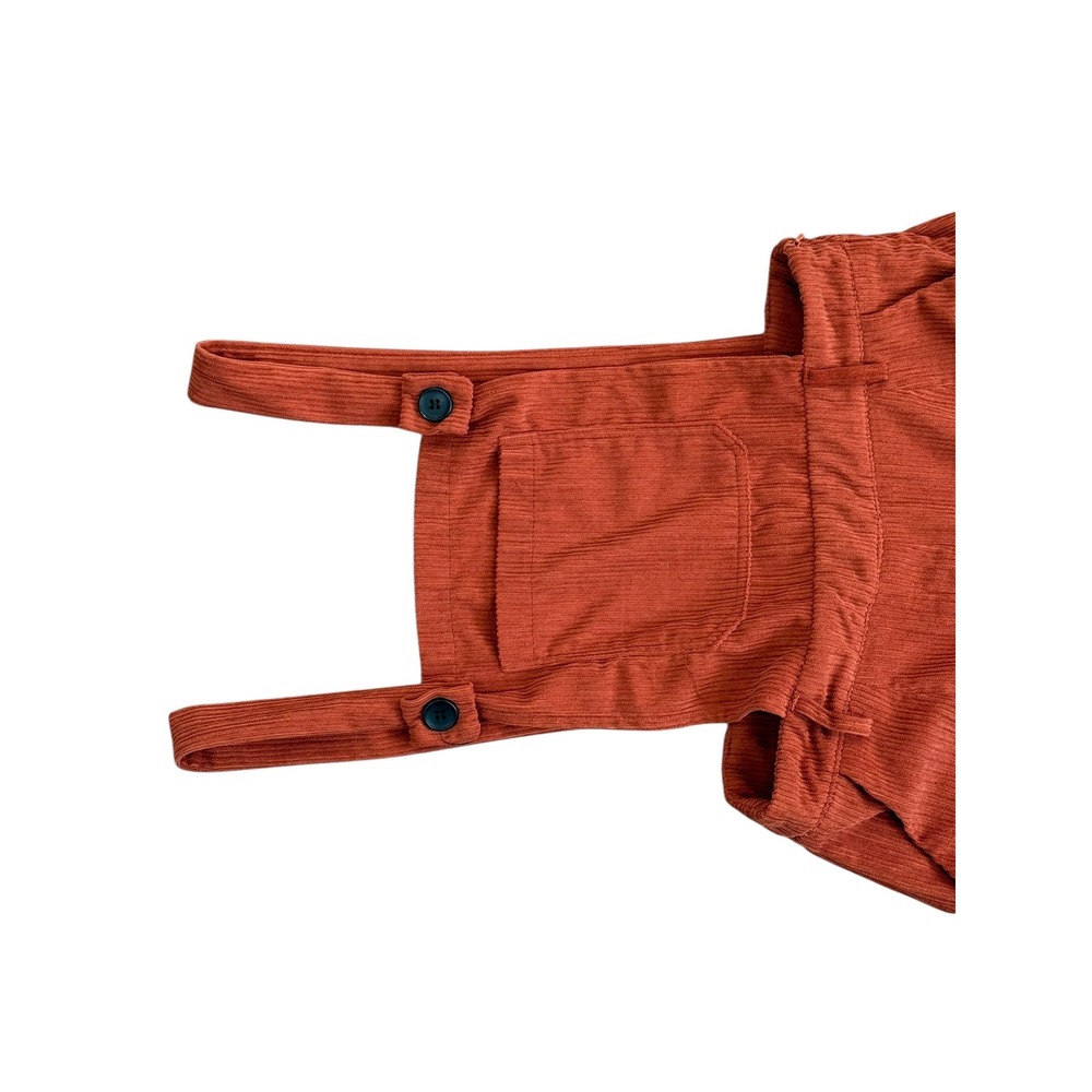 CIDER Corduroy Wide Leg Jumpsuit Overall Women M Orange Boho Hippie Cottage Core - Picture 4 of 10